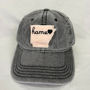 Home Free Arkansas State Patch Hat Unisex OSFM Grey Distressed Leather Strap